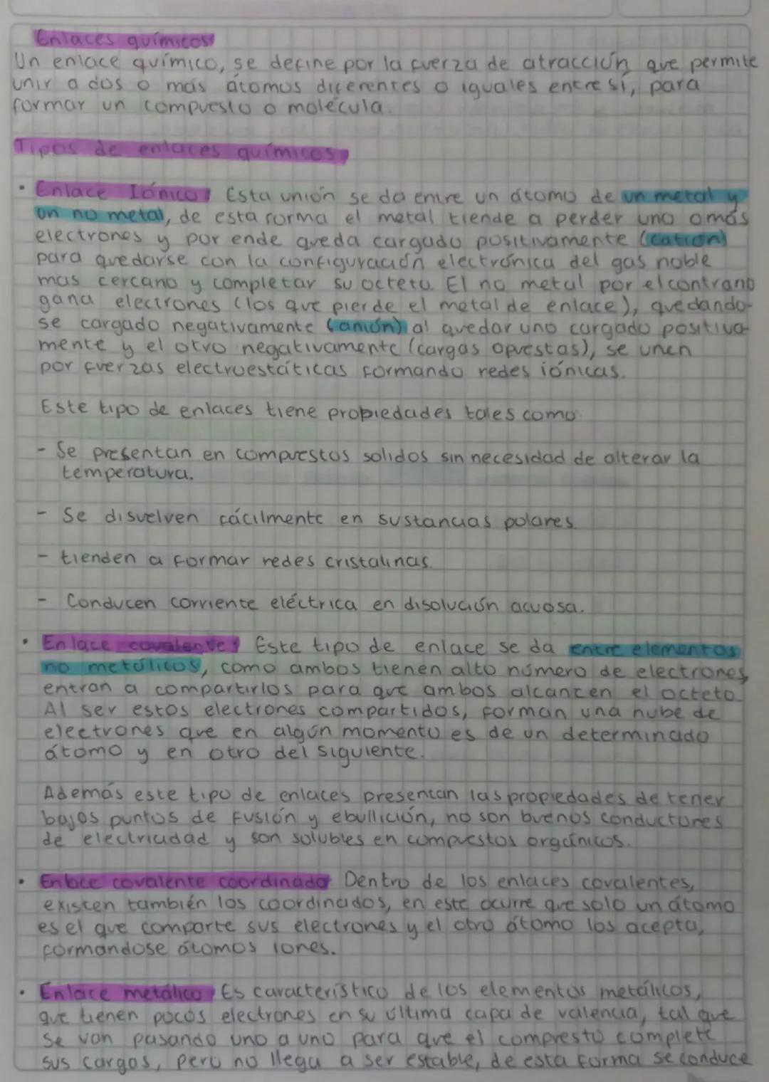 Tabla Periodica
y
enlaces químicos.
Enlaces Es una fuerza de atracción que une a dos o más atomos
diferentes 0
iguales entre sí, para formar