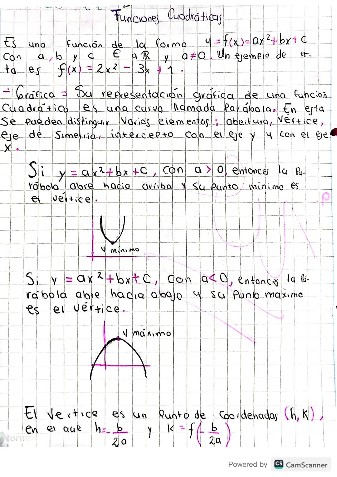 Funciones cuadráticas