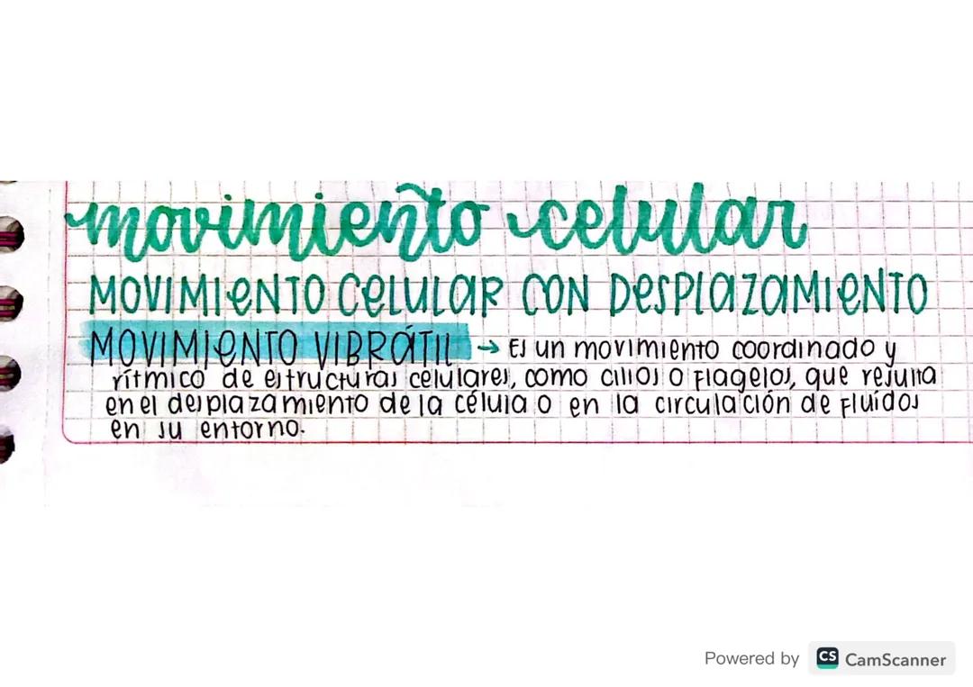 Biología grado 10 y 11 - Movimiento Celular