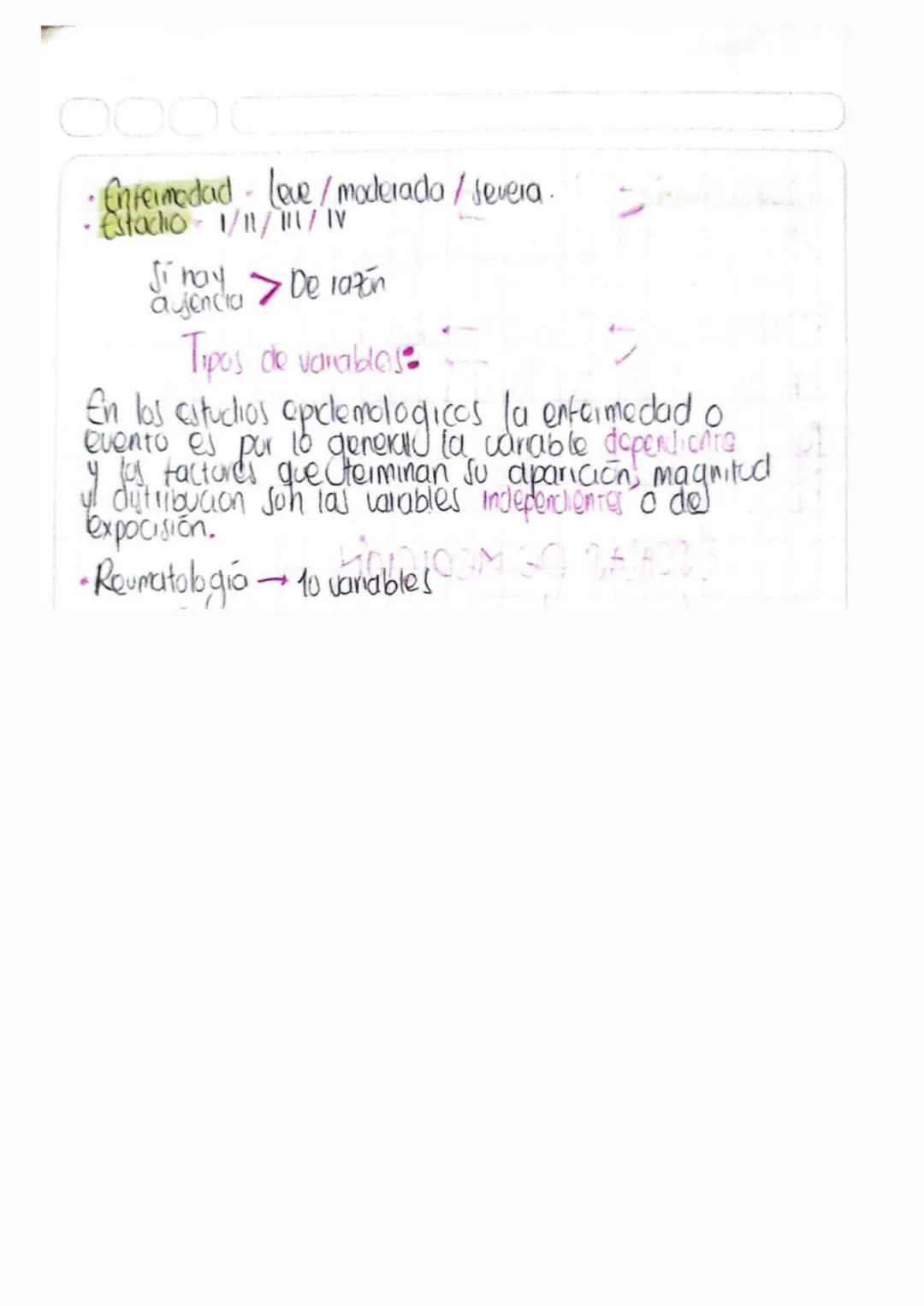 # VARIABLES:

Puede definirse (umo aquellos atributos o caracteristi-
cal de los eventos, det las personas o de los
grupos de estudio que ca