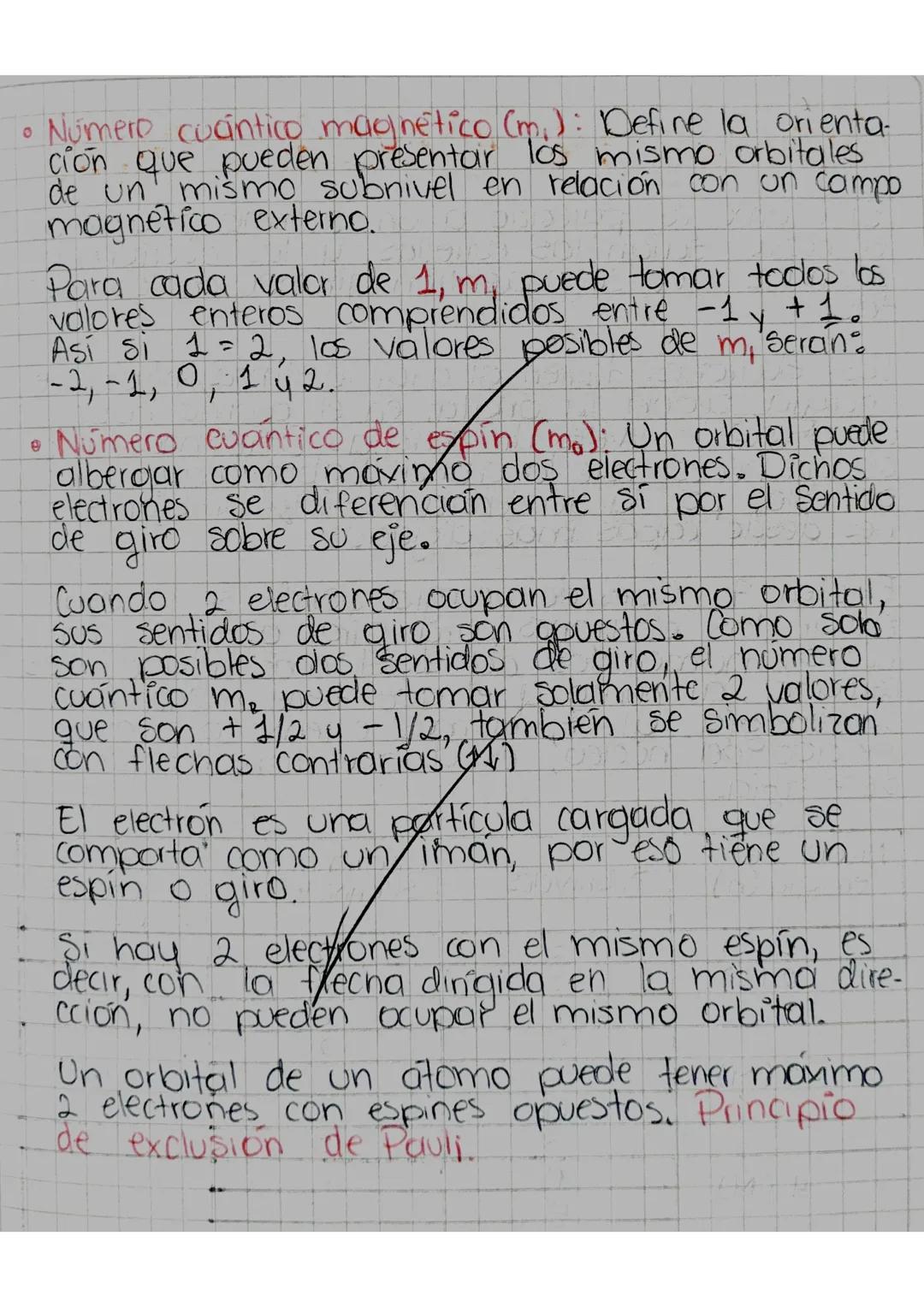 # Los números cuánticos.

Para describir las características de un electrón situo-
do en un determinado orbital se necesitan 4
números cuant