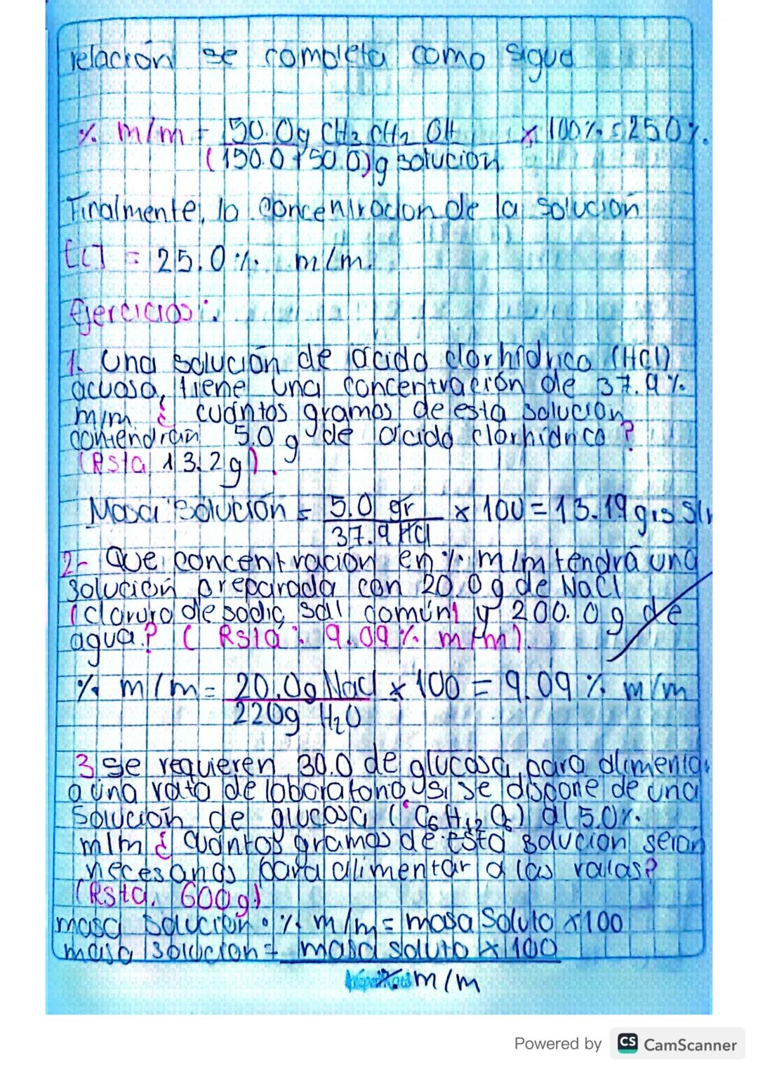 UNIDADES FISICAS DE CONCENTRA-
CION
Para expresar de forma exada la cantidad
de soluto y dDdvente, los gurmicos, han
Convenido el uso de dif