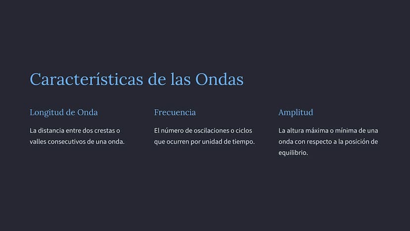las Ondas y la
Óptica
Exploraremos los conceptos fundamentales de las ondas y la óptica,
desde las características de las ondas hasta los fe