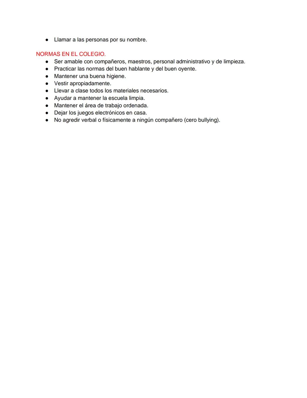 De acuerdo al link que observaste explica las características y las normas de convivencia
escolar, en el hogar y social.

Características de