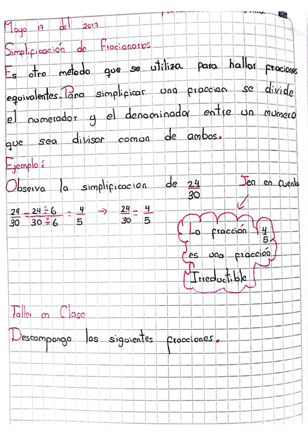 Simplificación de fracciones