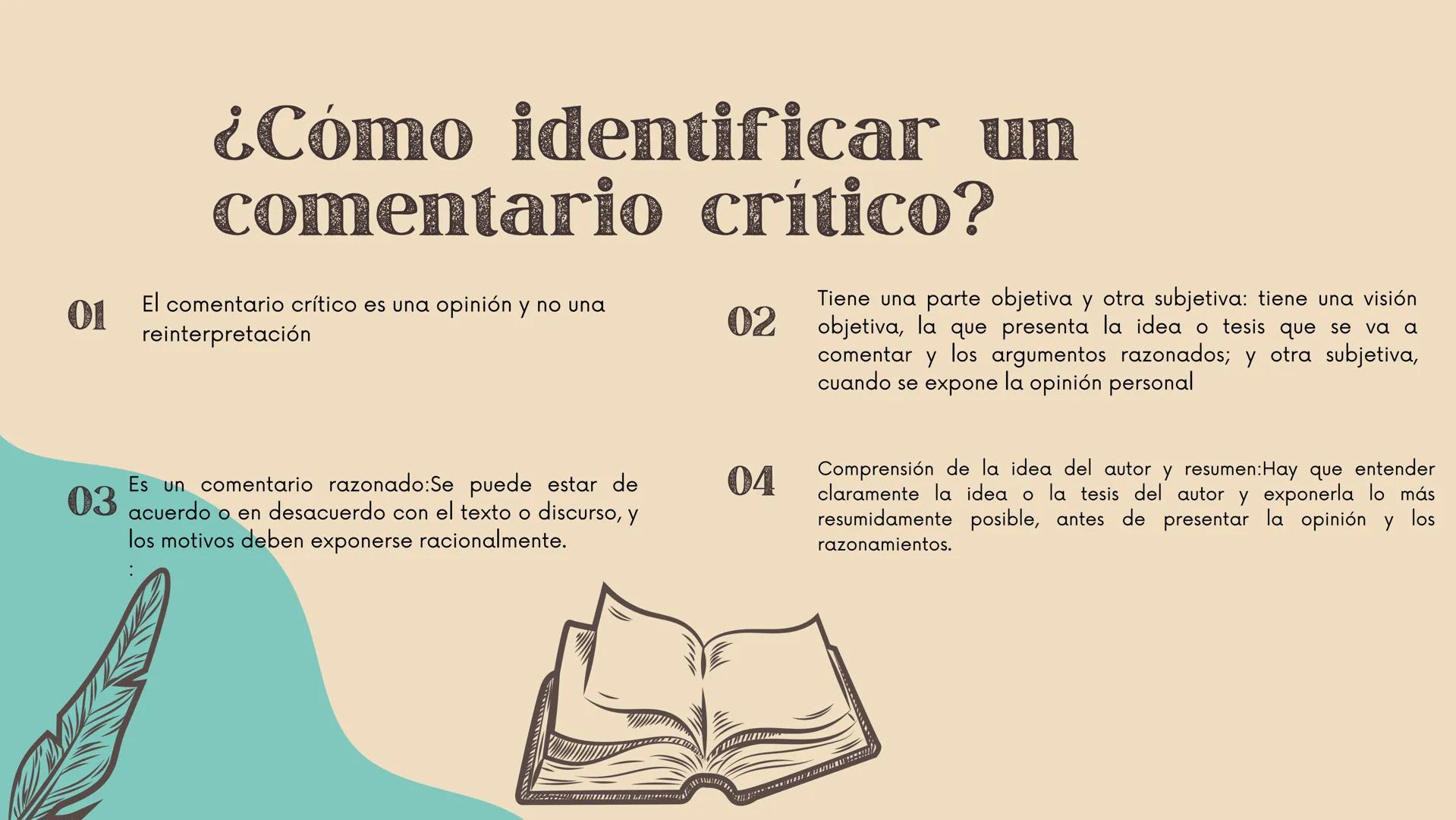 # Comentario

critico Contenido

01 - ¿Qué es?

02 - Caracteristicas

03 - ¿Cómo saber

cuando es un comentario

critico?

04 - Ejemplo # ¿Q