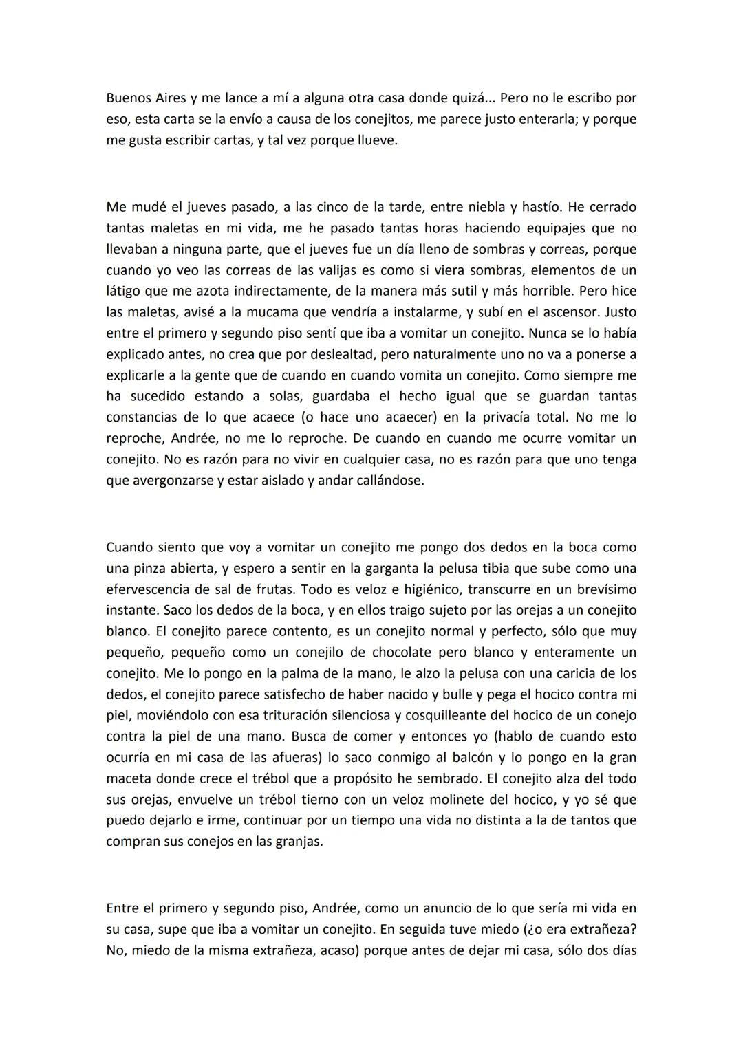 Carta a una señorita en París.
Julio Cortázar
Andrée, yo no quería venirme a vivir a
su departamento de la calle Suipacha.
No tanto por los 