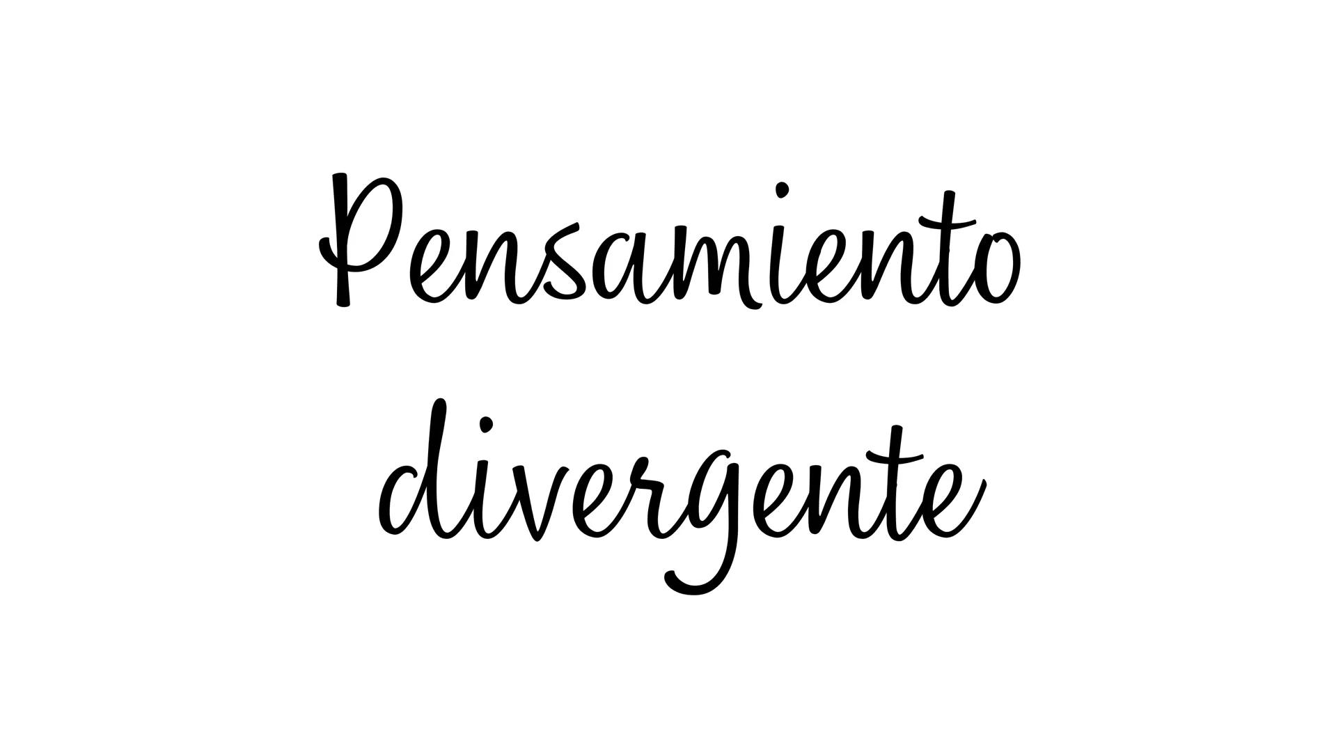 # Pensamiento

divergente # ¿QUE ES?

El pensamiento divergente o pensamiento lateral, es
aquel proceso o método de pensamiento que el cereb