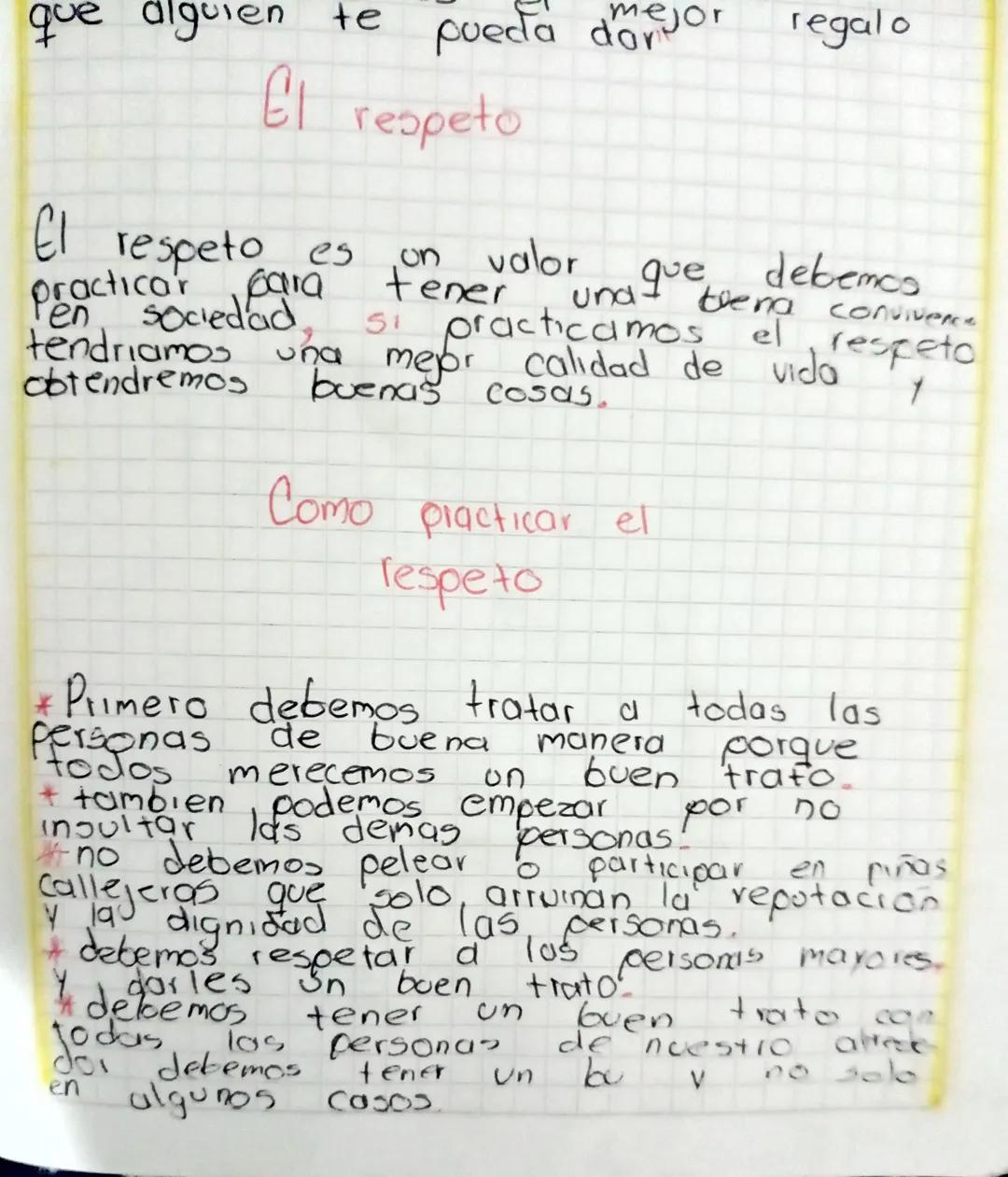 mejor
regalo
que alguien te pueda dar
El respeto
respeto es on valor
Gara
Fener
El
en
practico ociedad
obtendremos
buenas
que
und tena
debem