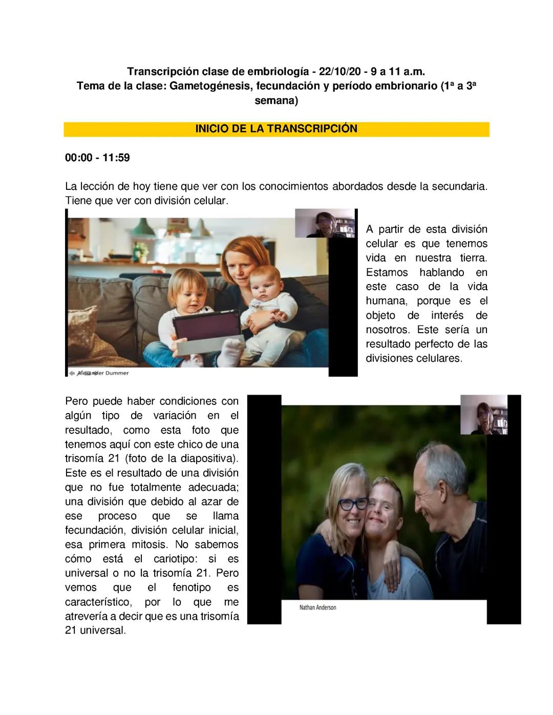 Gametogenesis, semana 1-3