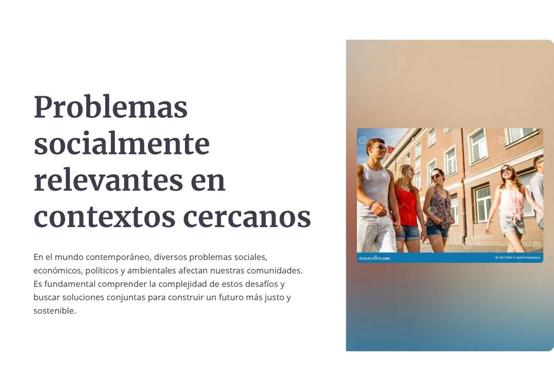 Problemas socialmente relevantes en contextos cercanos