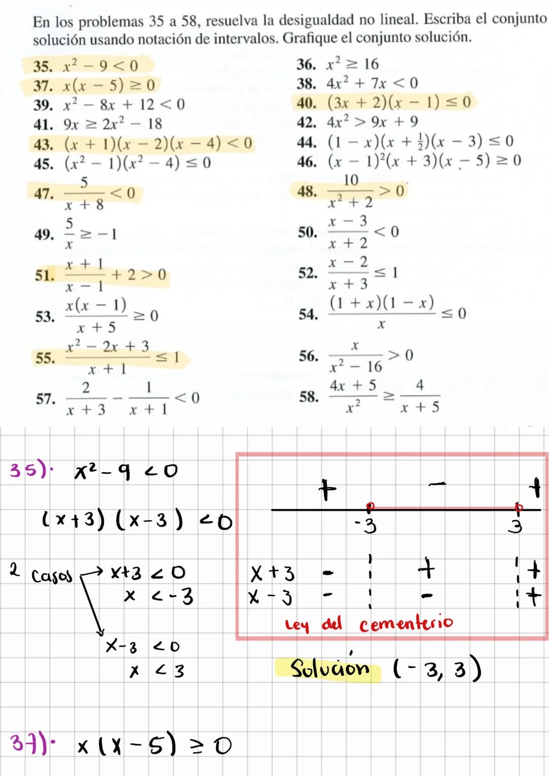 TALLER INECUACIONES.
Ejercicios 1.1:
- 7,9,11,12, 15, 17, 19,20,21, 23,30,34, 35, 37, 40, 43, 47,48,51,55.
En los problemas 7 a 14, escriba 