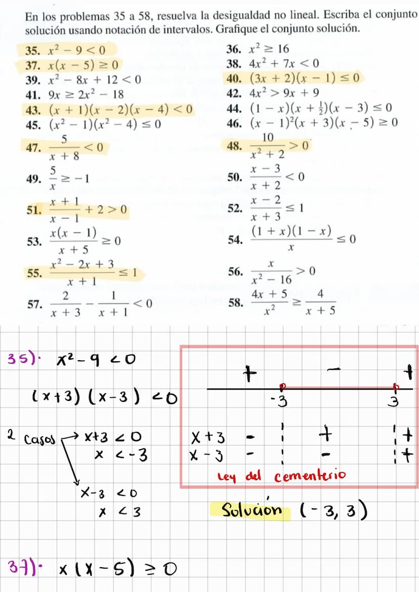 TALLER INECUACIONES.
Ejercicios 1.1:
- 7,9,11,12, 15, 17, 19,20,21, 23,30,34, 35, 37, 40, 43, 47,48,51,55.
En los problemas 7 a 14, escriba 