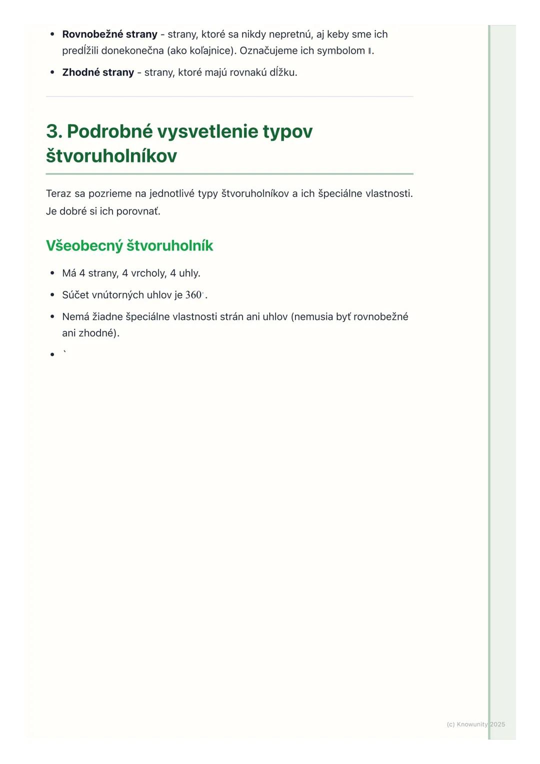 # Štvoruholníky - základné
pojmy

1. Úvod do štvoruholníkov

Štvoruholníky sú veľmi dôležité útvary v geometrii. Sú to rovinné útvary, ktoré