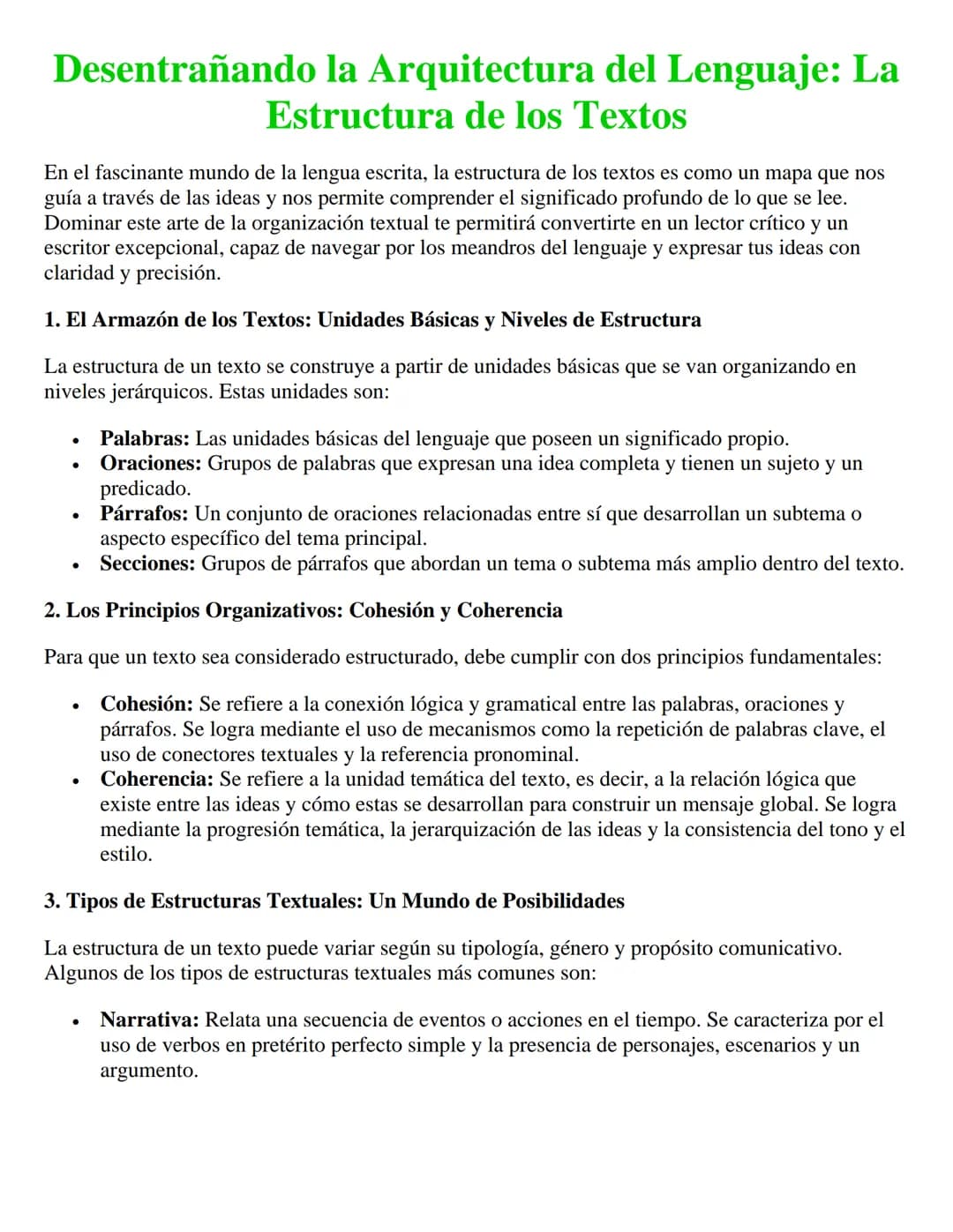Desentrañando la Arquitectura del Lenguaje: La
Estructura de los Textos
En el fascinante mundo de la lengua escrita, la estructura de los te