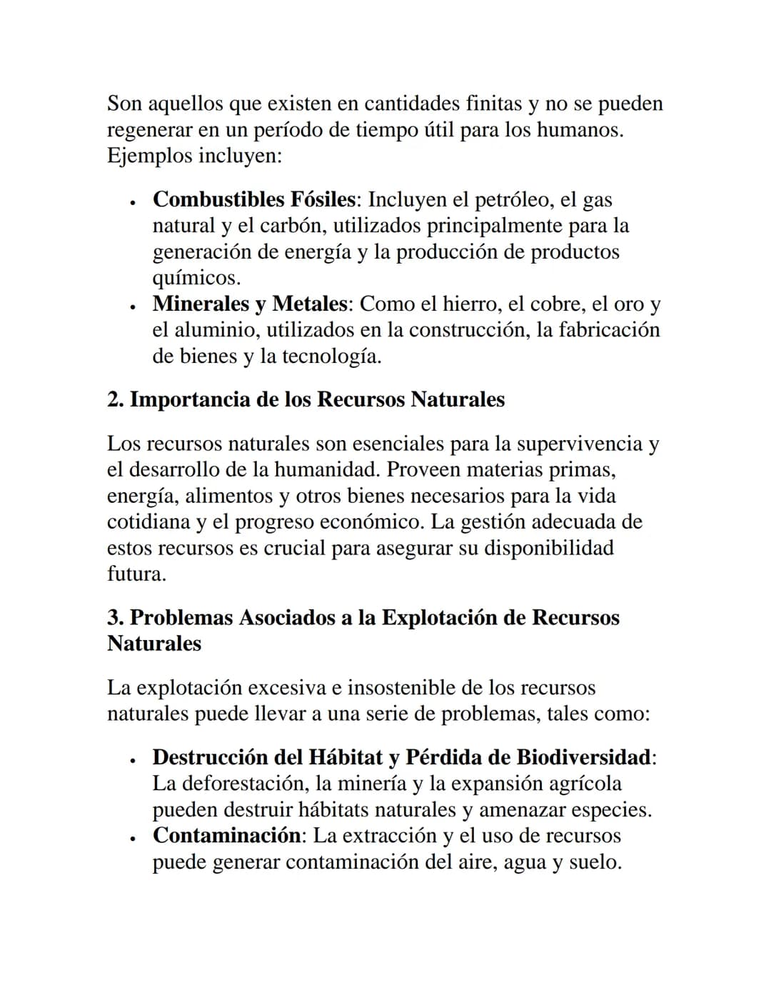 Recursos Naturales y
Sostenibilidad
1. Introducción a los Recursos Naturales
Los recursos naturales son materiales y componentes que se
encu