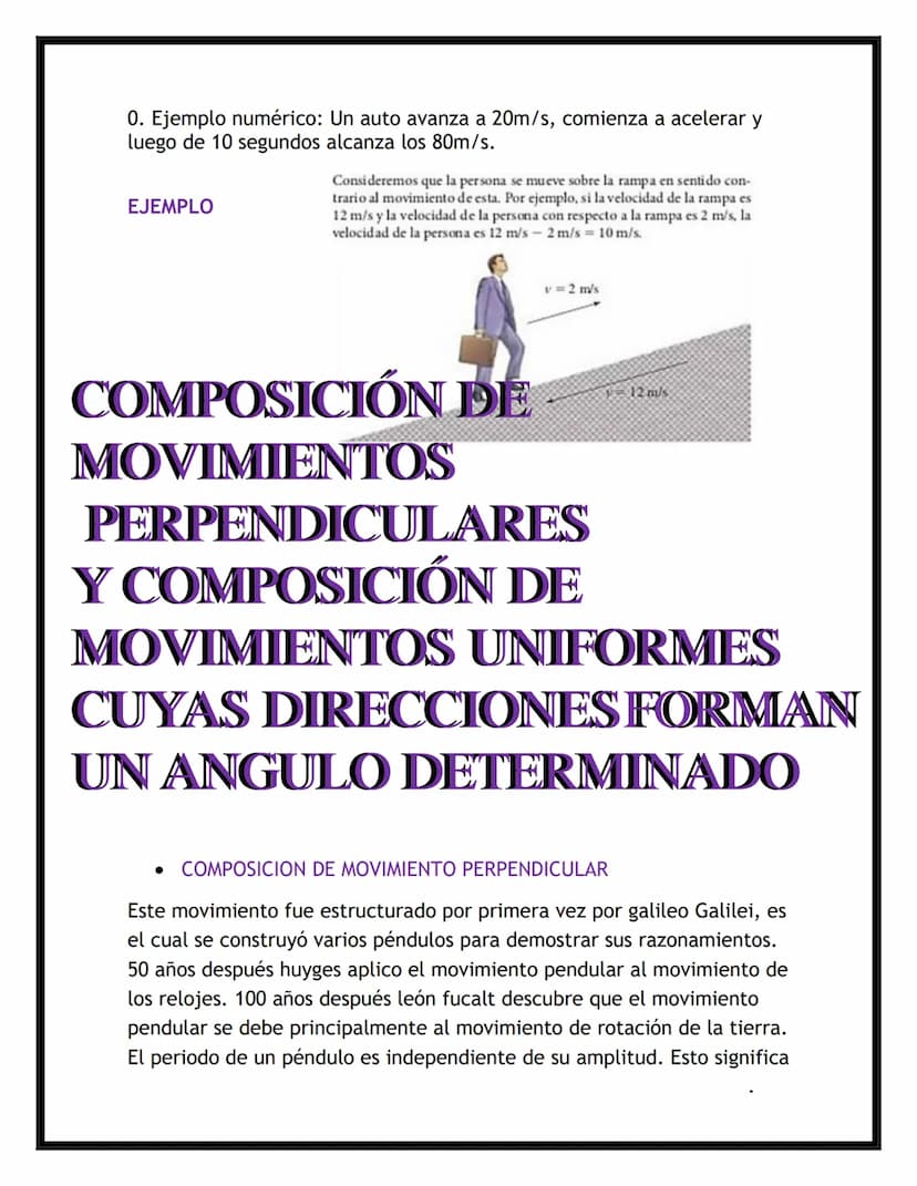 TRABAJO DE FISICA
MOVIMIENTO EN EL PLANO
ESTUDIANTE:
LAUREN VEGA MAESTRE
GRADO:
10°1 CONTENIDO
MOVIMIENTO PLANO
• VECTOR VELOCIDAD Y VECTOR 