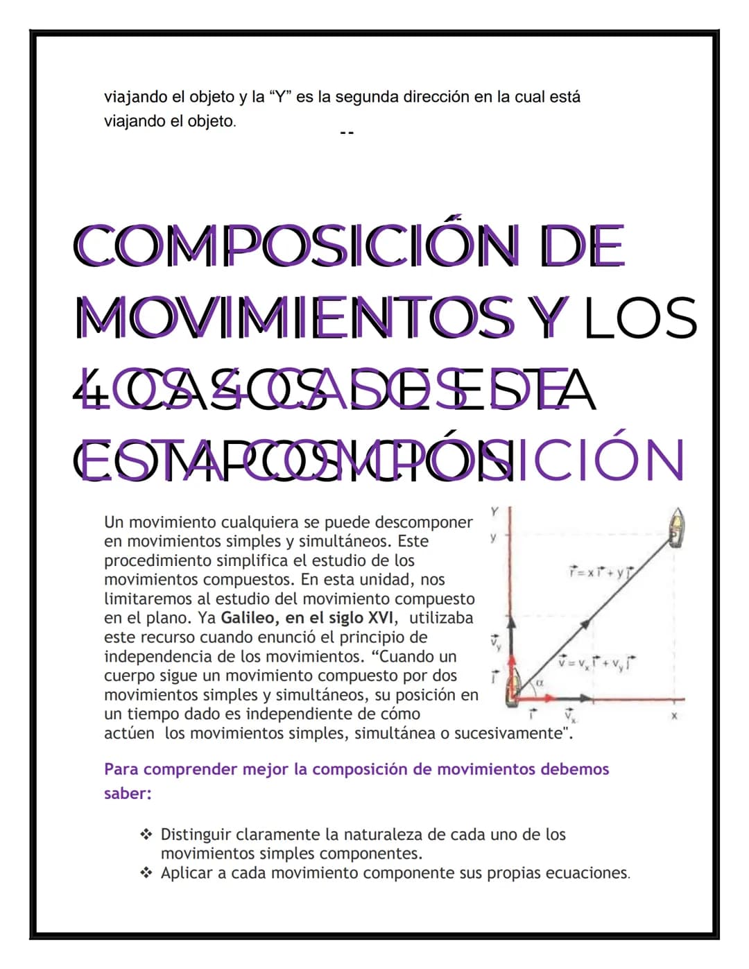 TRABAJO DE FISICA
MOVIMIENTO EN EL PLANO
ESTUDIANTE:
LAUREN VEGA MAESTRE
GRADO:
10°1 CONTENIDO
MOVIMIENTO PLANO
• VECTOR VELOCIDAD Y VECTOR 