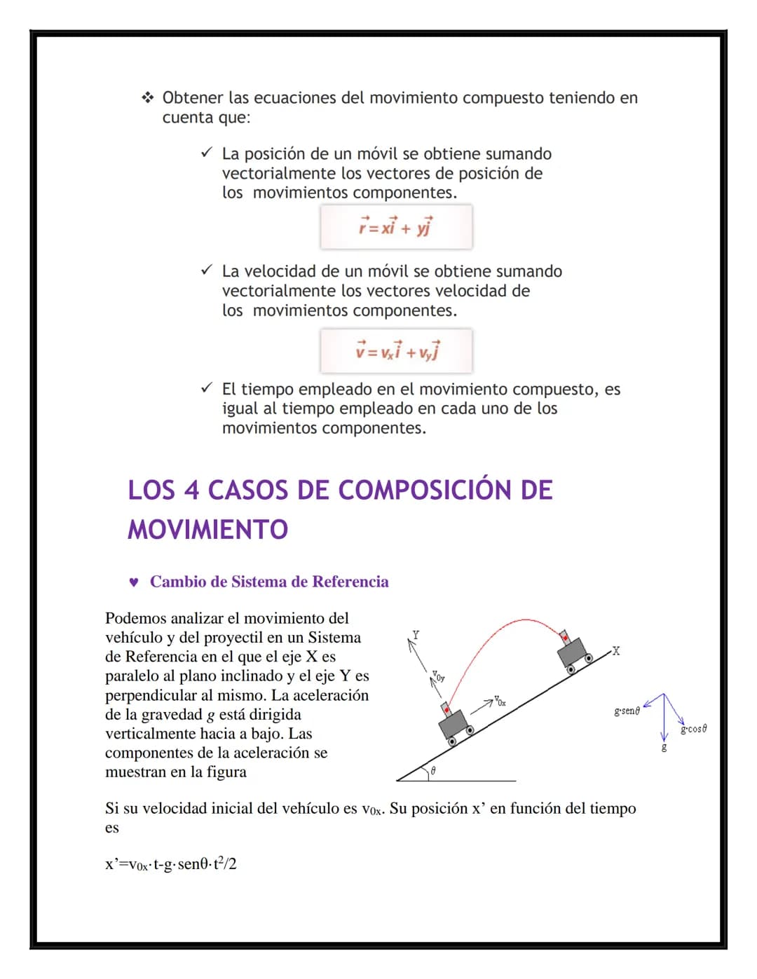 TRABAJO DE FISICA
MOVIMIENTO EN EL PLANO
ESTUDIANTE:
LAUREN VEGA MAESTRE
GRADO:
10°1 CONTENIDO
MOVIMIENTO PLANO
• VECTOR VELOCIDAD Y VECTOR 