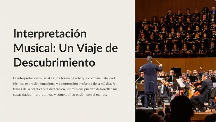 Interpretación
Musical: Un Viaje de
Descubrimiento
La interpretación musical es una forma de arte que combina habilidad
técnica, expresión e