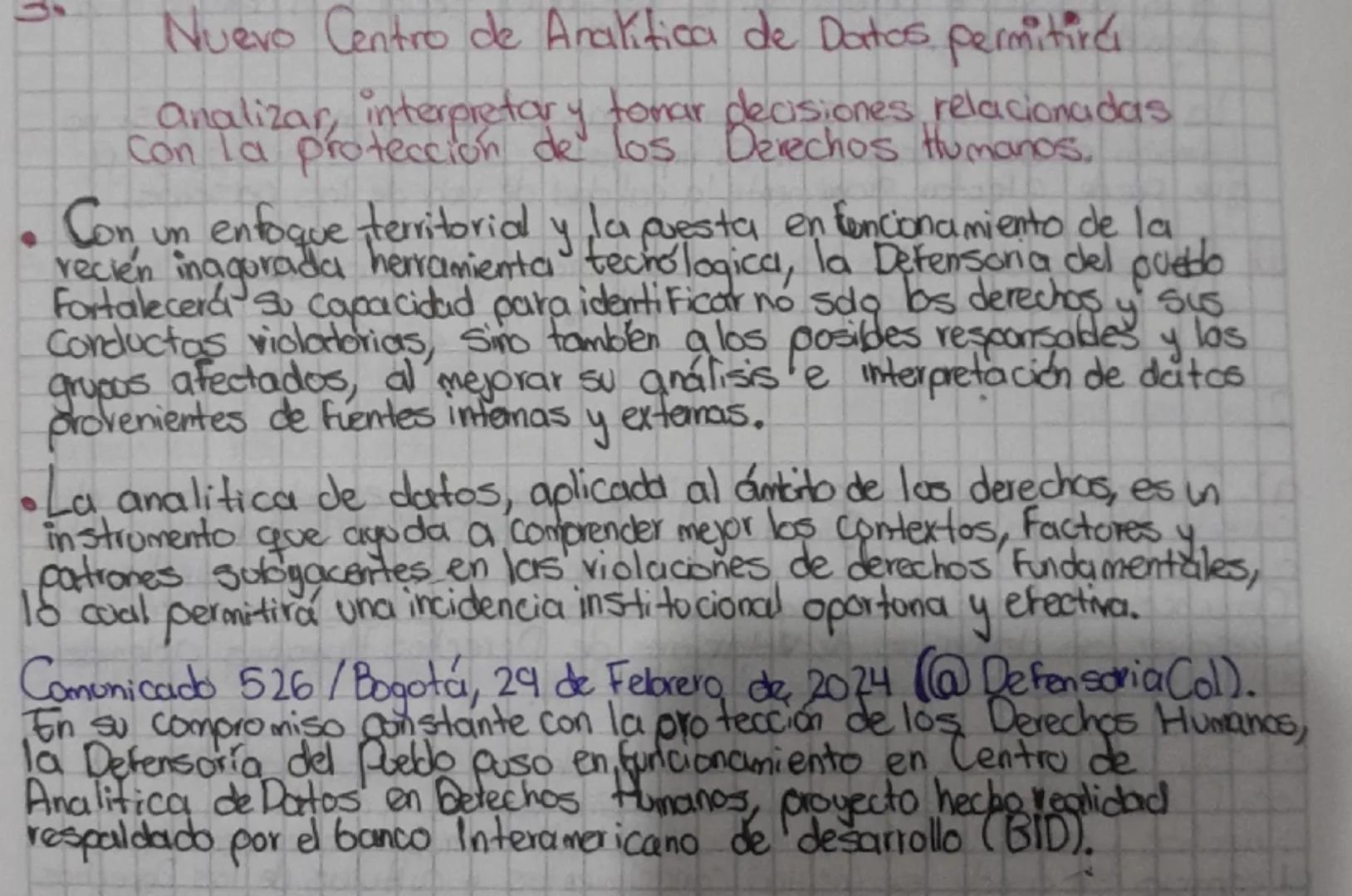 # Nuevo Centro de Analítica de Datos permitirá

analizar, interpretary tomar decisiones relacionadas
Con la protección de los Derechos Human