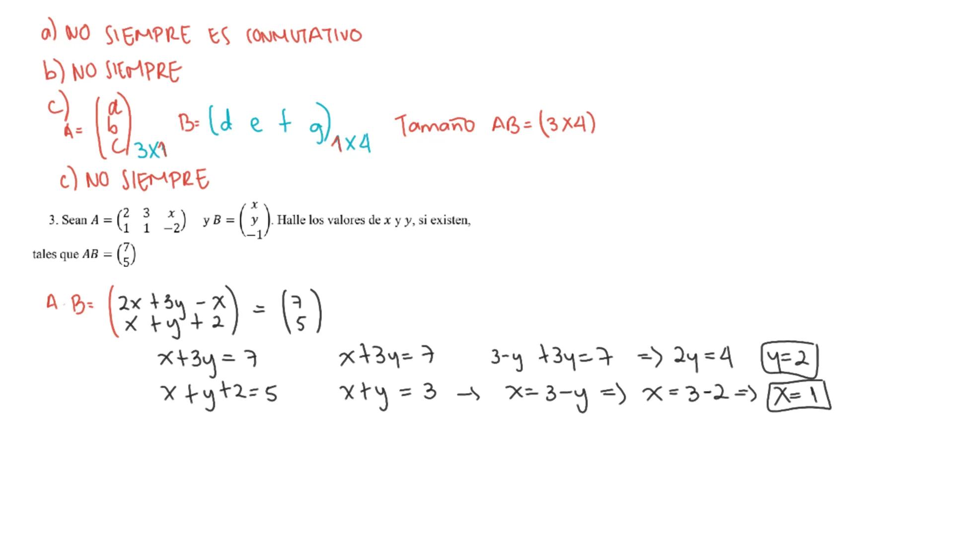 1. Clasifique cada una de las siguientes matrices de acuerdo con las definiciones vistas
en el video, si corresponde a alguna de ellas.

$a)