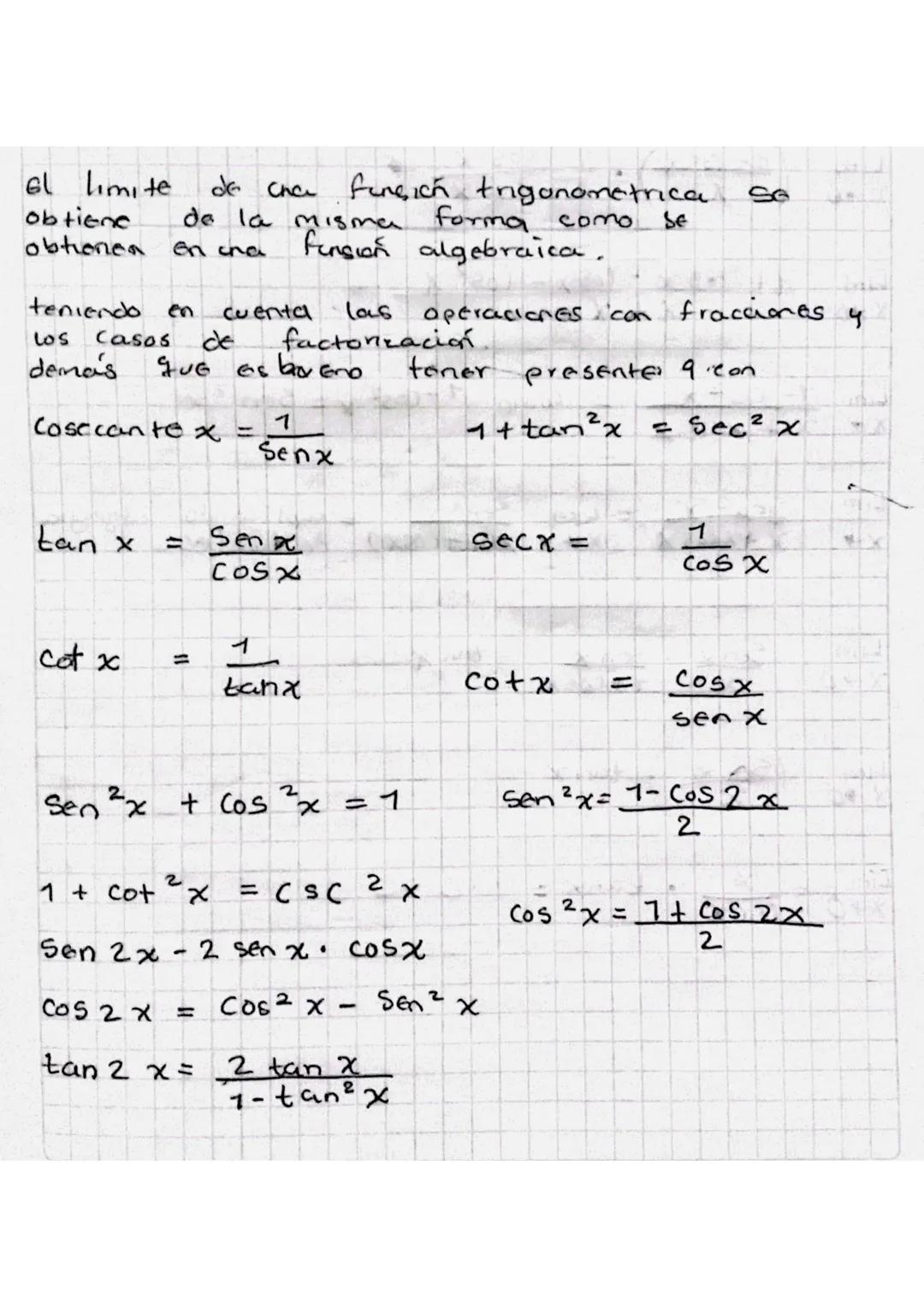 el limite
obtiene
SE
of cha fine, ich trigonometrica
de la misma forma como
fension algebraica.
obtienen en cha
operaciones con fracciones y
