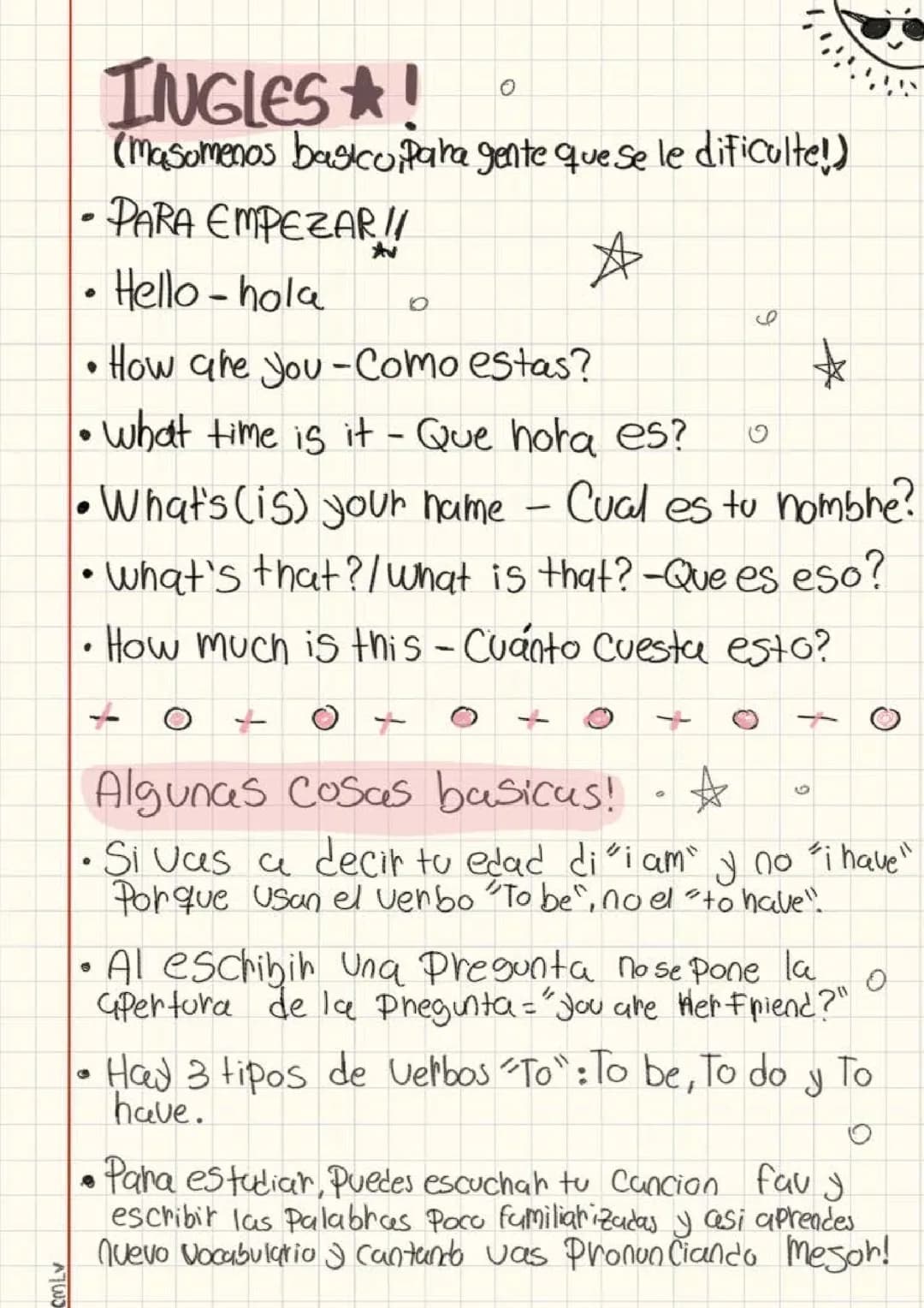 Apuntes básicos de inglés 