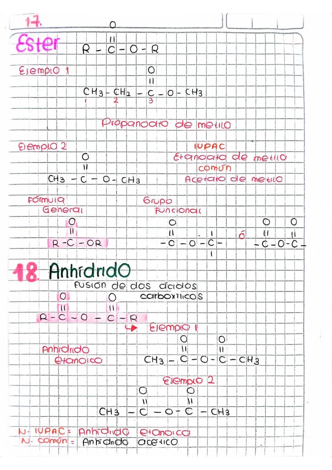 # Sales de ácidos carboxílicos


```latex
O
II
R-C-OM
```

{
metal

```latex
O
II
+
CH3-C-O Na
```

Etanoaio de
Sodio

# 16.

# Amidas

```l