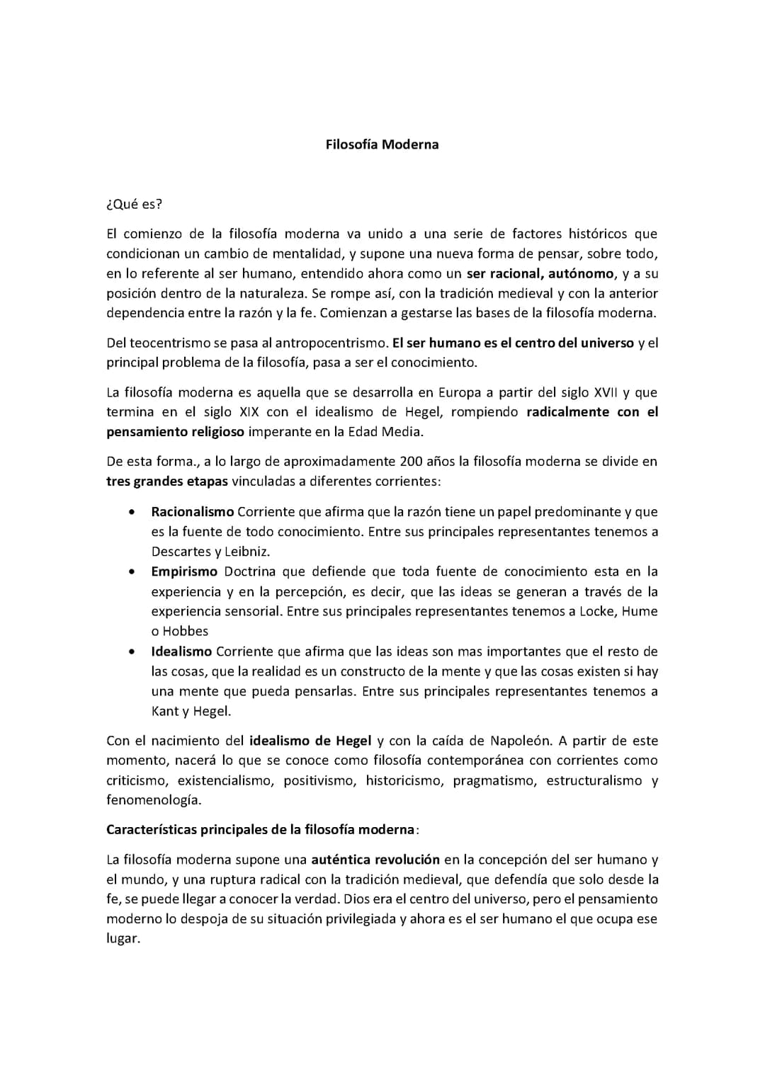 Filosofía moderna 