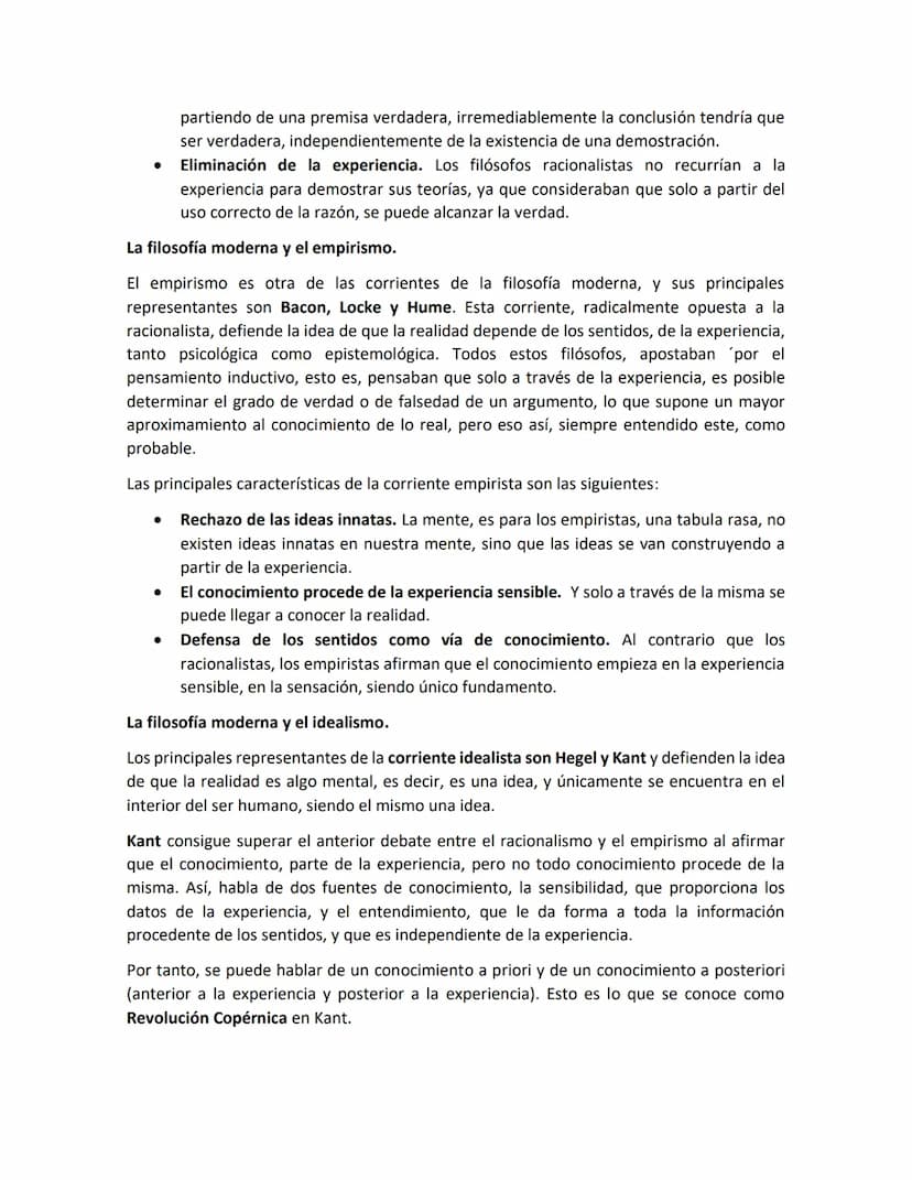 Filosofía Moderna
¿Qué es?
El comienzo de la filosofía moderna va unido a una serie de factores históricos que
condicionan un cambio de ment