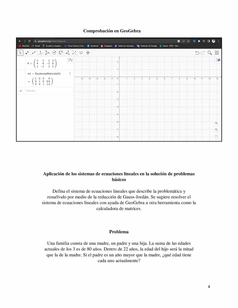 Desarrollo de los ejercicios
Conceptualización de sistemas de ecuaciones lineales, rectas y planos:
Diferentes tipos de ecuaciones para la r