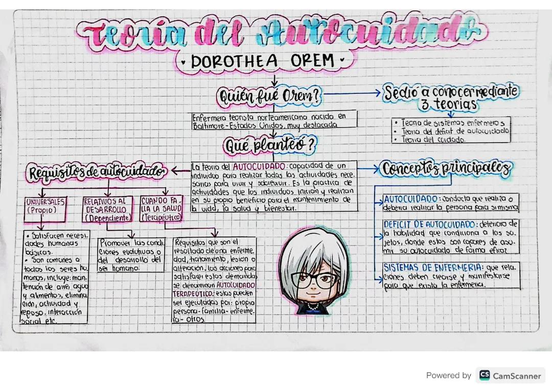 Teoria do Autocuidado de Dorothea Orem para Crianças - Mapa Conceitual PDF