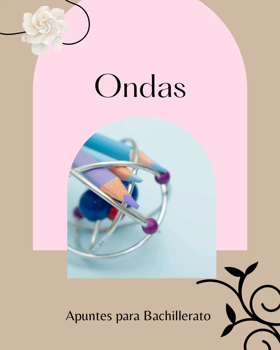 Ondas
Apuntes para Bachillerato TEMA / MATERIA
Tema Ondas
VIC ANO
04/04/22
Ondas
Una onda es toda perturbación que se propaga
medio, siendo 