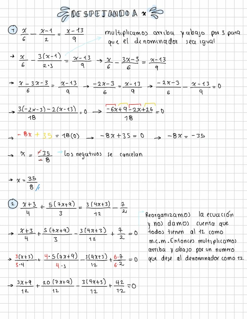EDE SPETANDO A ×
③2x-4x-13
multiplicamos arriba yabajo por 3 para
que el denominador
6
2
9
sea igual
+ ☑
3(x-1)
2-13
3x-3
X-13
=
6
2.3
6
6
9