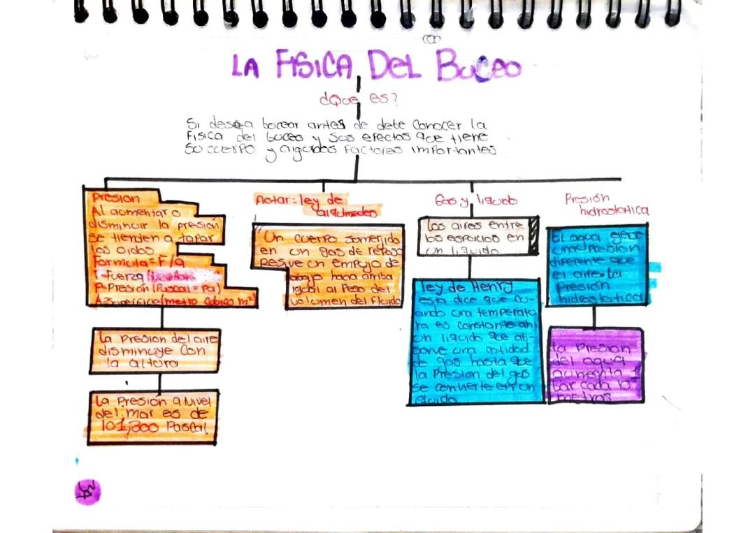 Mapa Conceptual: Principios de Física en el Buceo
