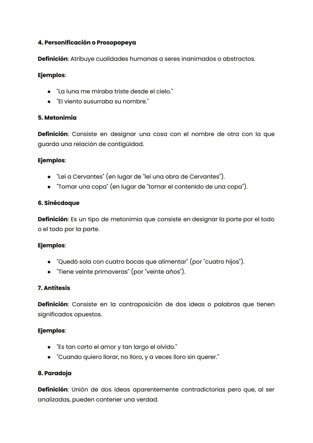 Figuras Literarias
Las figuras literarias son recursos estilísticos que los autores emplean para
embellecer su lenguaje y dotar de expresivi