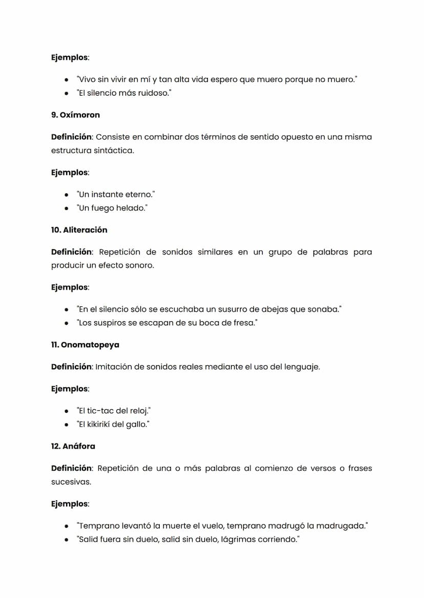 Figuras Literarias
Las figuras literarias son recursos estilísticos que los autores emplean para
embellecer su lenguaje y dotar de expresivi