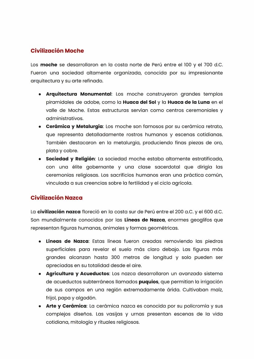 Civilizaciones precolombinas en America
Las civilizaciones precolombinas en América representan una vasta y rica
diversidad de culturas que 