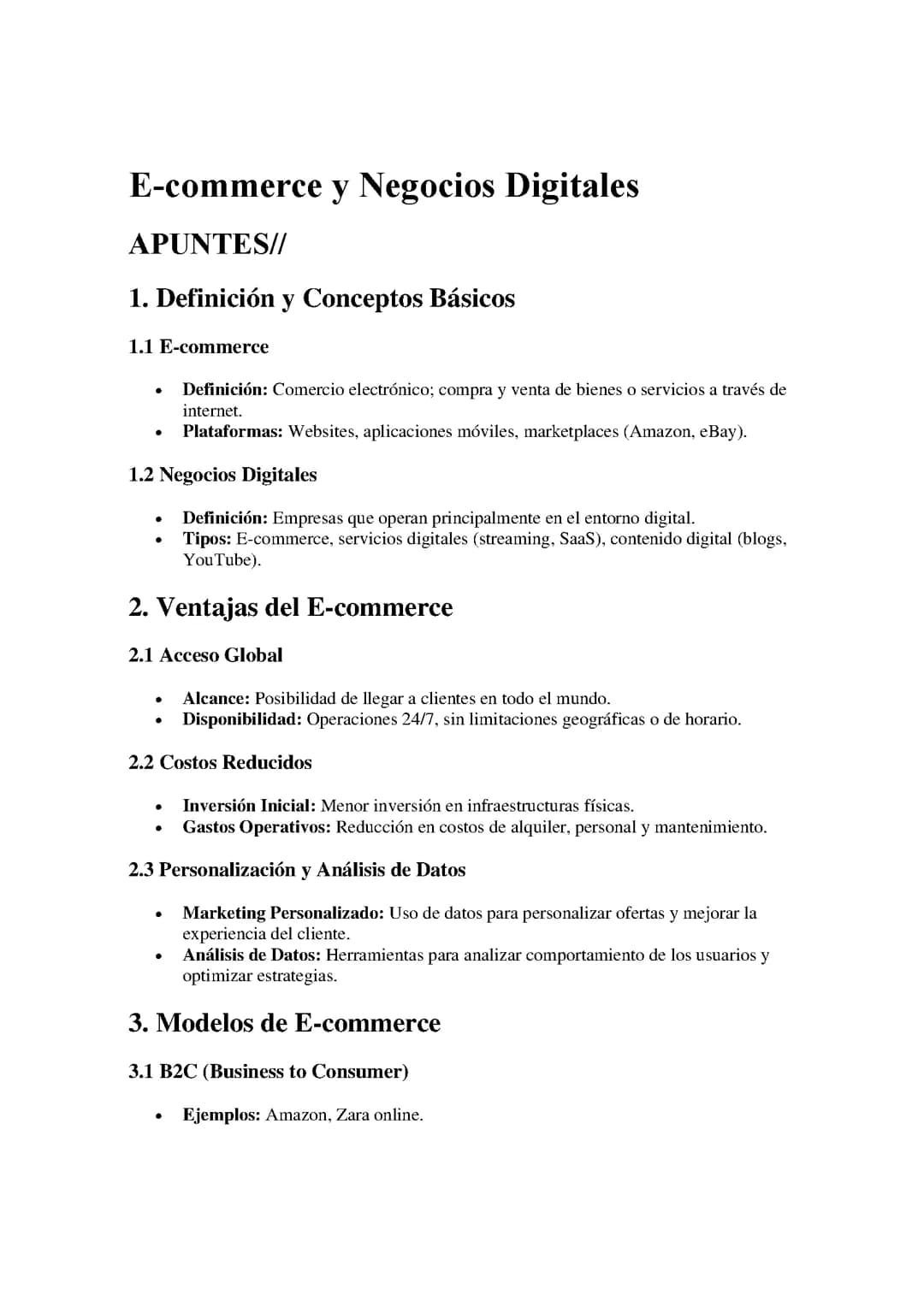E-commerce y Negocios Digitales