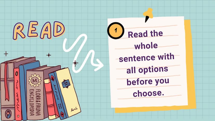 CHOOSE THE
CORRECT
OPTION o mamemo
+
READ
(Μ
ENCYCLOPEDIA
FLORA & FAUNA
ent owne
HIMA
+
JAM
W
lri
*
1
Read the
whole
sentence with
all optio