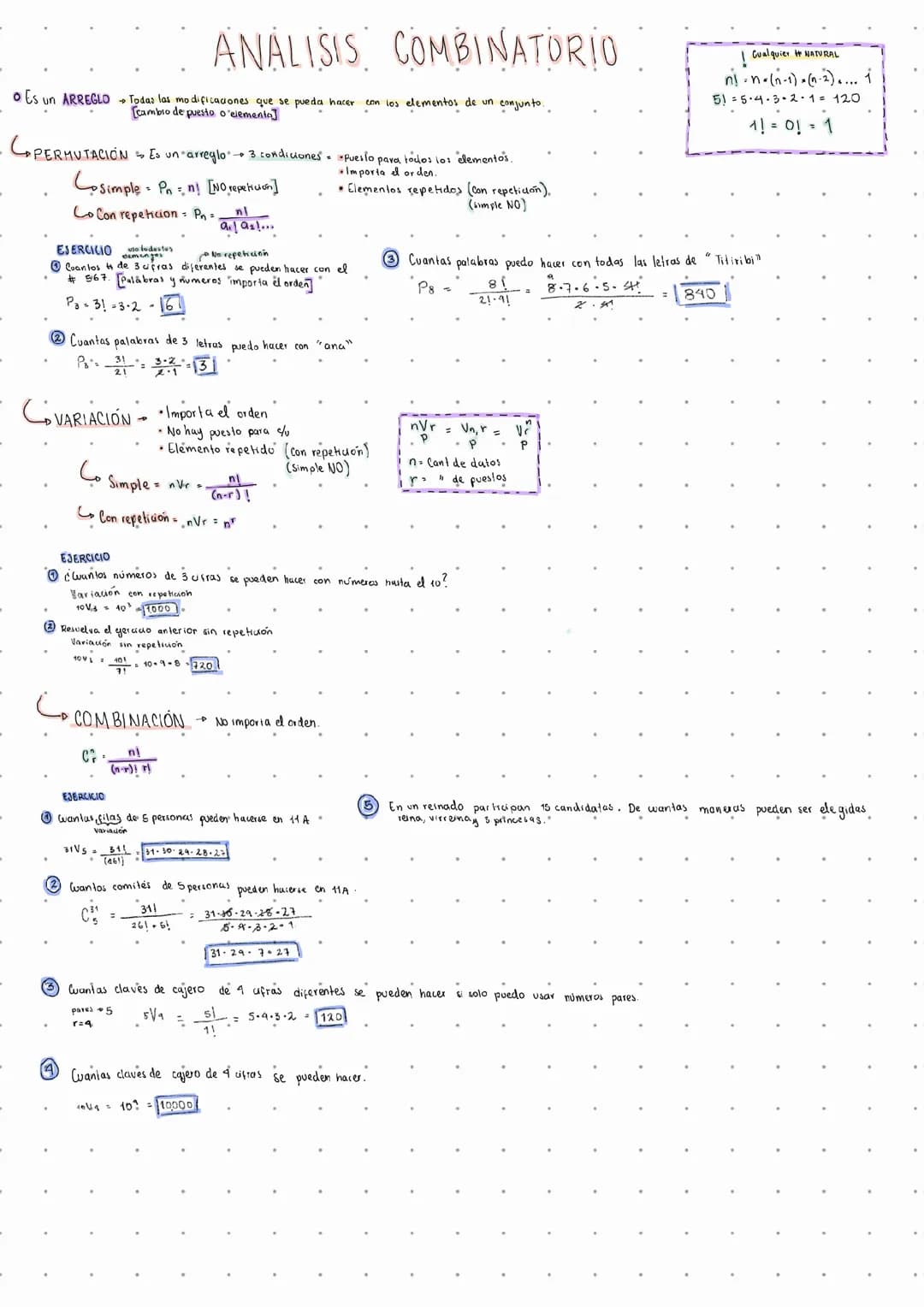 Análisis combinatoria 