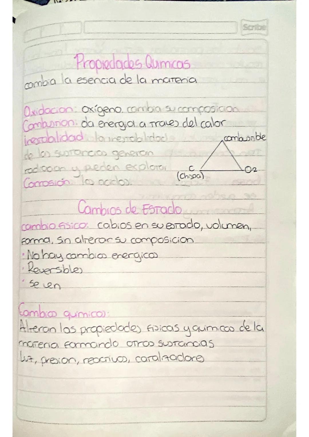 Propiedades Químicas y Cambios de la Materia