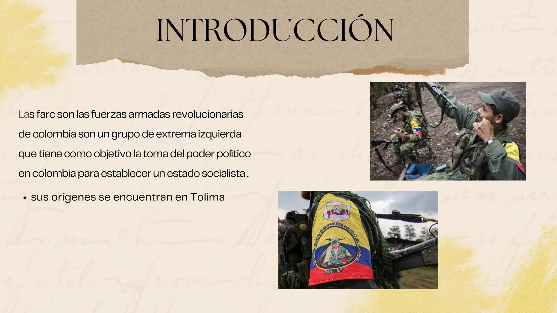 FARC - EP
LAS FARC
Fuerzas Armadas Revolucionarias de
Colombia INTRODUCCIÓN
Las farc son las fuerzas armadas revolucionarias
de colombia son