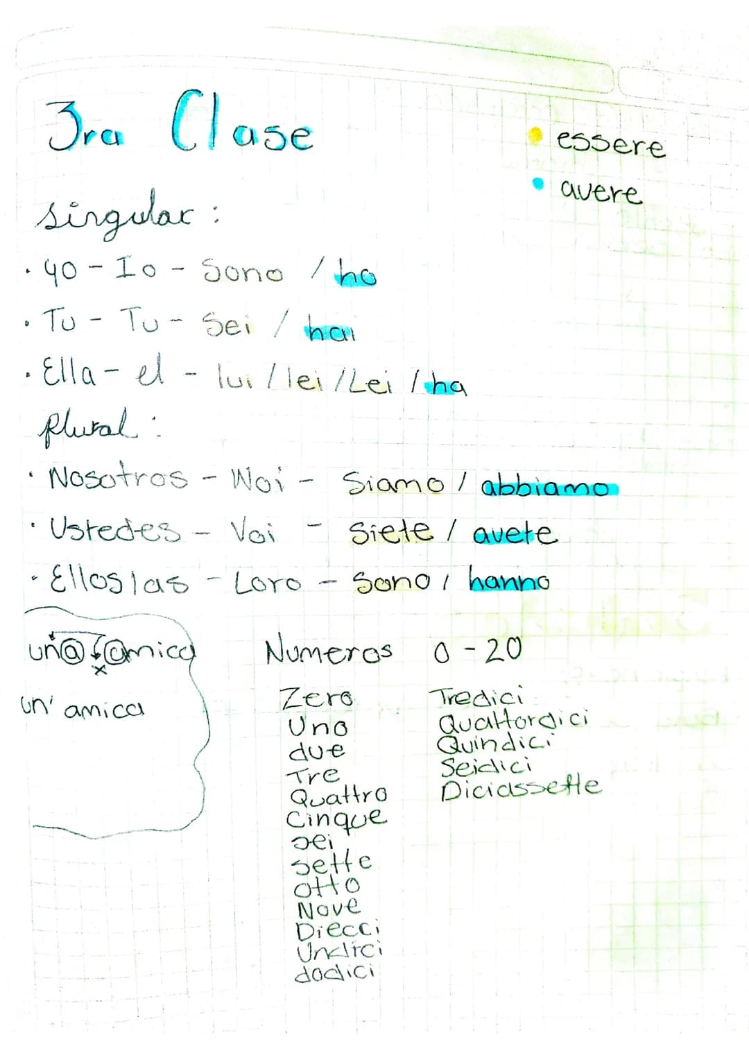 Ser y tener italiano