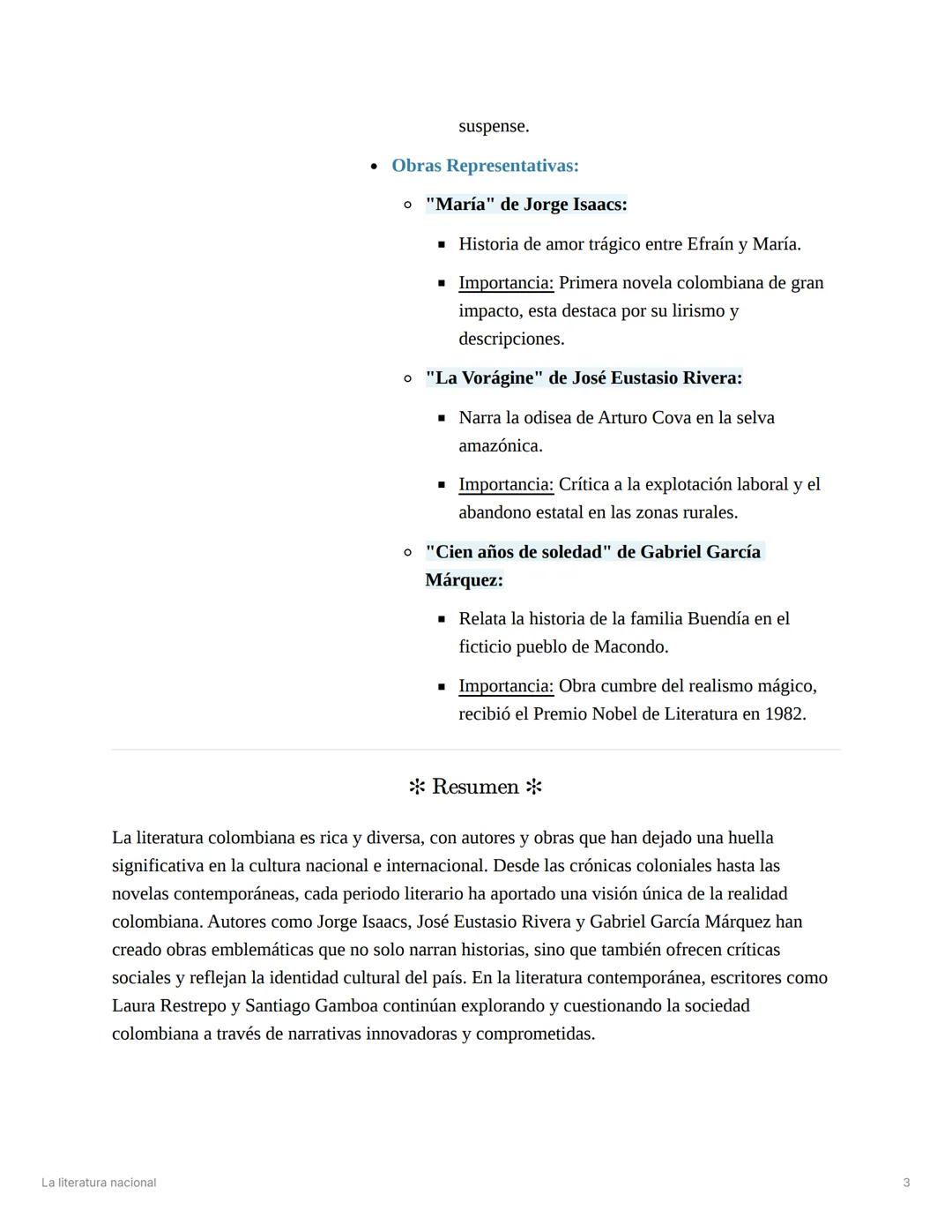 # La literatura nacional

* Literatura Colombiana *

* Preguntas o Ideas Clave *

- ¿Cuáles son las
características
principales de la obra
"
