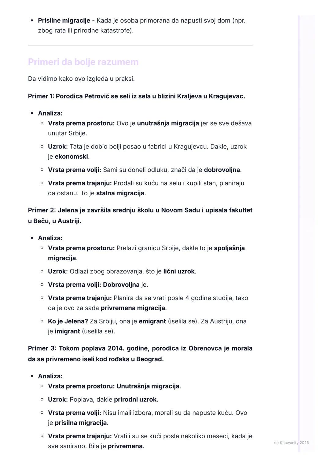 # Migracije stanovništva

Uvod u migracije

Migracije su kretanja stanovništva sa jednog mesta na drugo. To znači da se
ljudi sele iz svog r