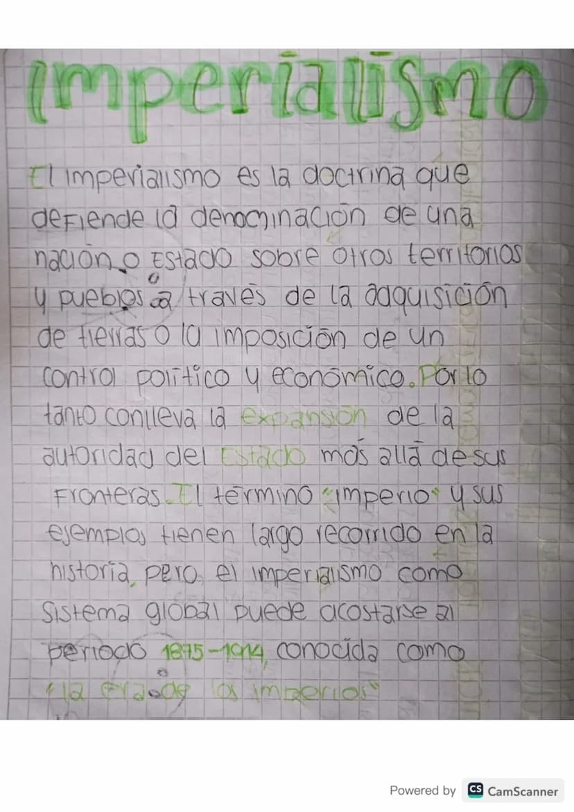 Causas Imperialismo
economicas Particas Demograficas
motivadas
Por
basadas
en
Para
la necesidad
de
buscar
la necesidad
de
N
Controlar Lo
Con