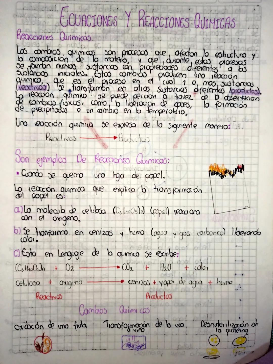 # ECUACIONES Y REACCIONES QUIMICAS

Reacciones Quimicas.

Los combios quimicas son procesas que afedon lo estructurao y
la compasicion de to