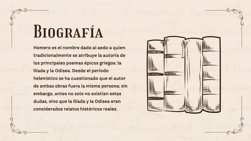 HISTORIA DE
HOMERO
he
now. 01 Introducción
02 Objetivo General
03 Objetivo Especifico
04 Biografia de Homero
ÍNDICE
05
Contenido
06 Conclusi